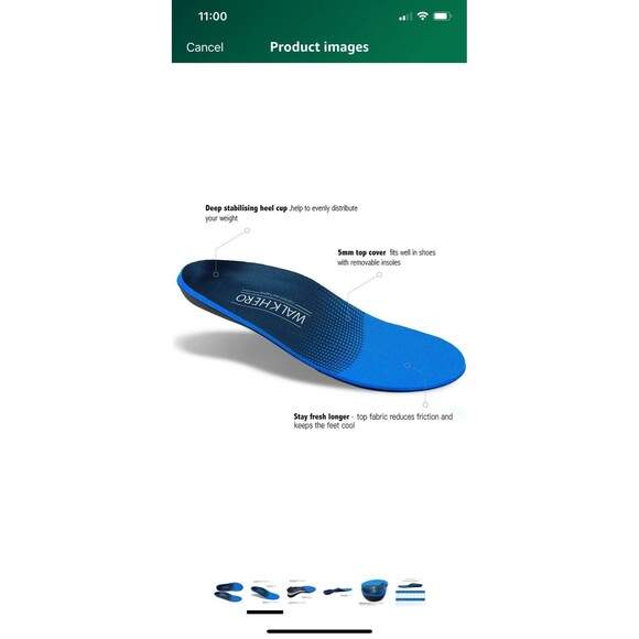Plantar Fasciitis Insoles for Men Women Arch support- Orthotics Inserts size C - Picture 3 of 7